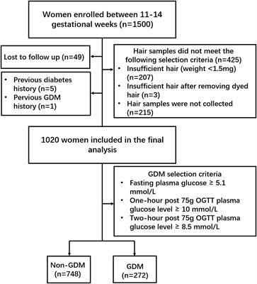 The relationship between hair metabolites, air pollution exposure and gestational diabetes mellitus: A longitudinal study from pre-conception to third trimester
